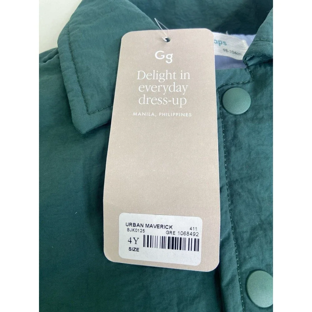Gingersnaps Urban Maverick All Star Captain Varsity Jacket Green Boys Size 4